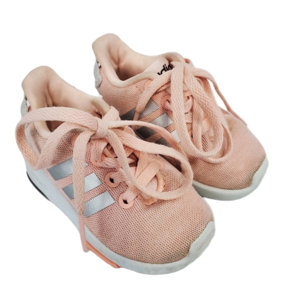 adidas Other - 4/$25 Adidas baby pink and white sneakers size 4K 4 girl